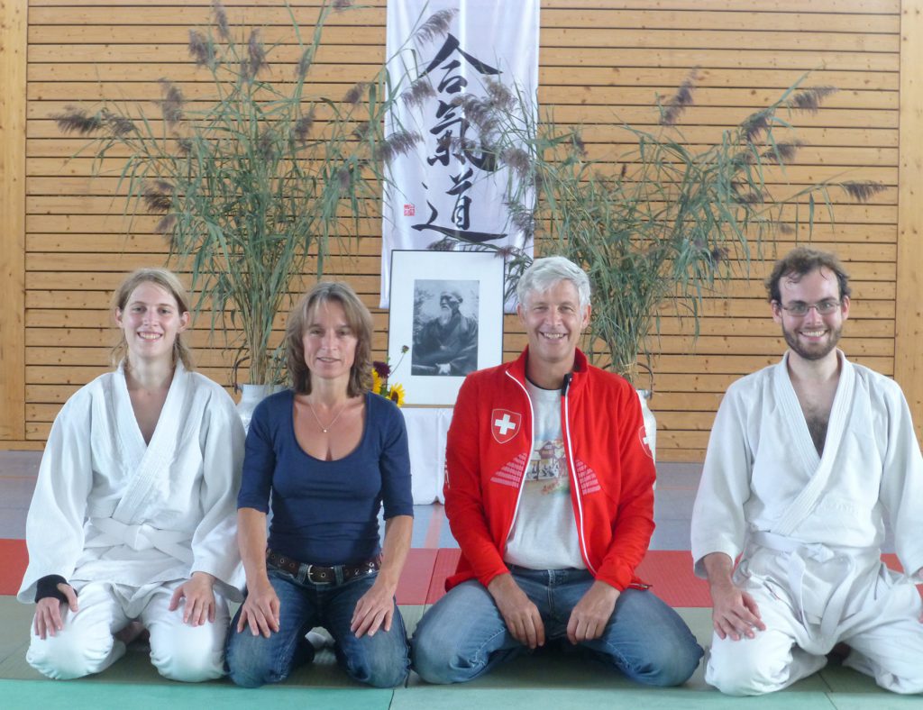 Katharina Ritter, Gabriele Bixel, David Ross und Simon Hannibal (v.l.) beim Sommerlehrgang mit Yamada Sensei
